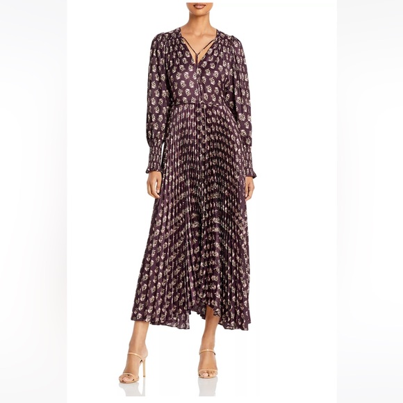rebecca taylor zia fleur pleated dress Rebecca Taylor Zia Fleur Tie-front Pleated Dress